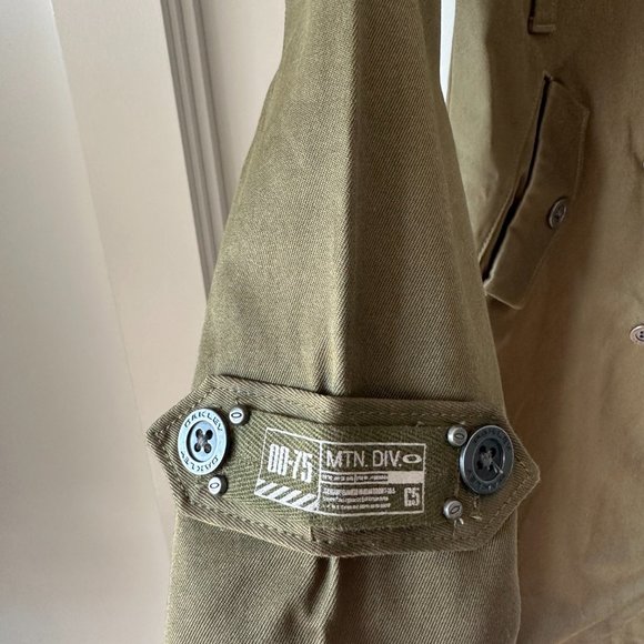 Oakley Double Breasted Khaki Tan Military Coat - Size XS - Picture 2 of 8